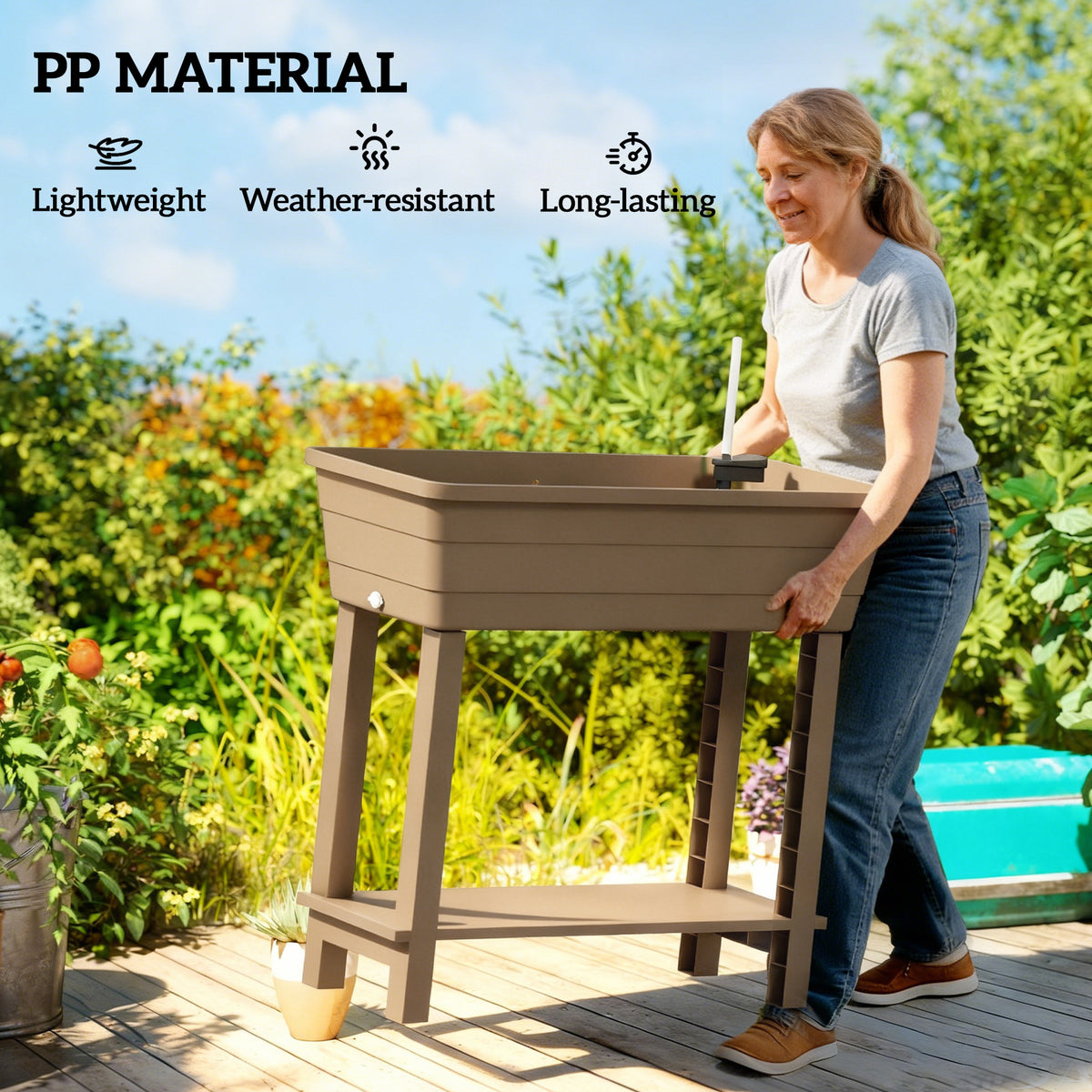41L Self Watering Raised Garden Bed w/ Ventilation Transparent Lid Greenhouse – view 13