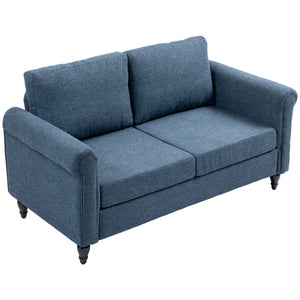 Vintage Loveseat, Upholstered Love Seat Furniture, Chenille-feel Fabric 2 Seater Sofa Couch with Rolled – view 8