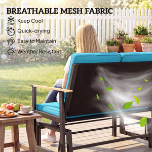 Outdoor Glider Bench for 2 Person, Patio Glider Loveseat with Thick Cushions for Garden Balcony Porch – view 18
