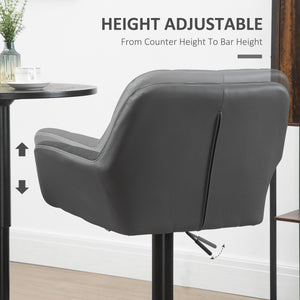 Swivel Barstools Set of 2 Adjustable Bar Stools with Footrest Armrests and PU Leather Back for Dining Room – view 12