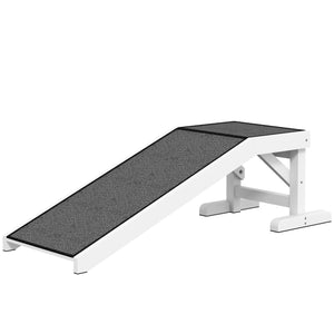 Pet Ramp Bed Steps for Dogs Cats Non-slip Carpet Top Platform Pine Wood 74"L x 16"W x 25"H Brown