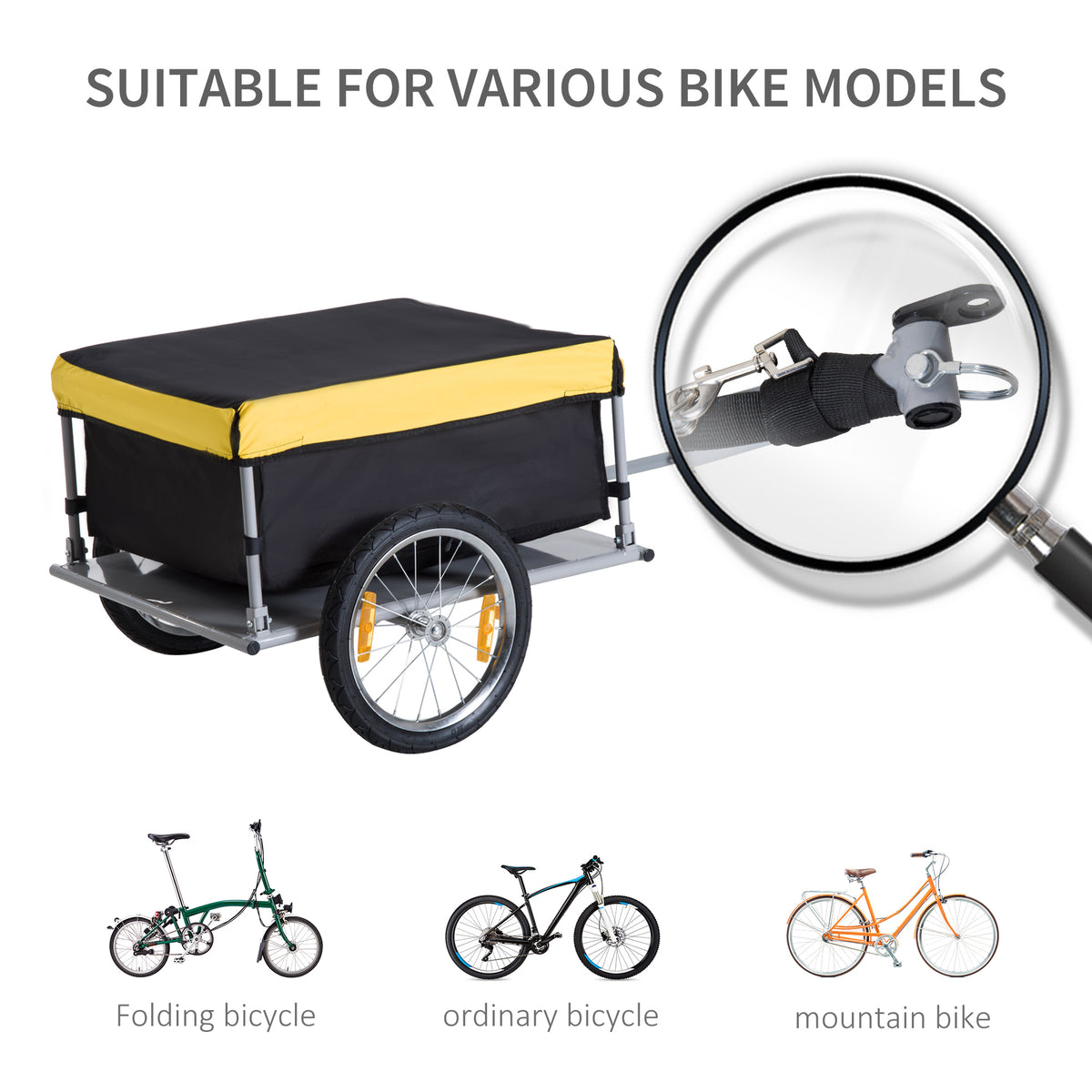 Bicycle Bike Cargo Trailer Garden Utility Cart Carrier Tool Yellow