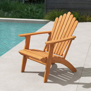 Acacia Wood Outdoor Patio Chair with 400 lbs Weight Capacity-Natural view 2