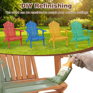 Acacia Wood Outdoor Patio Chair with 400 lbs Weight Capacity-Natural view 5