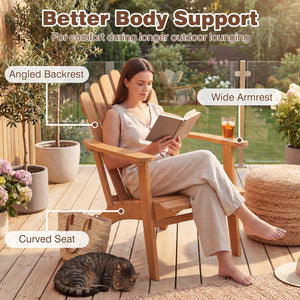 Acacia Wood Outdoor Patio Chair with 400 lbs Weight Capacity-Natural view 6