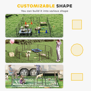 Dog Playpen, 31.5"W Heavy-Duty Metal Puppy Play Pen, Pet Exercise Fences for Outside and Indoor – view 5