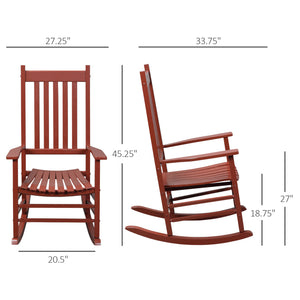 Wooden Porch Rocking Chair Outdoor Patio Rocker Garden Single Leisure Reclining Seat Armchair Natural – view 16