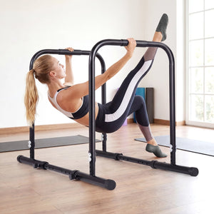 Adjustable Dip Bar Station with 660 LBS Capacity for Home Gym-Black view 2