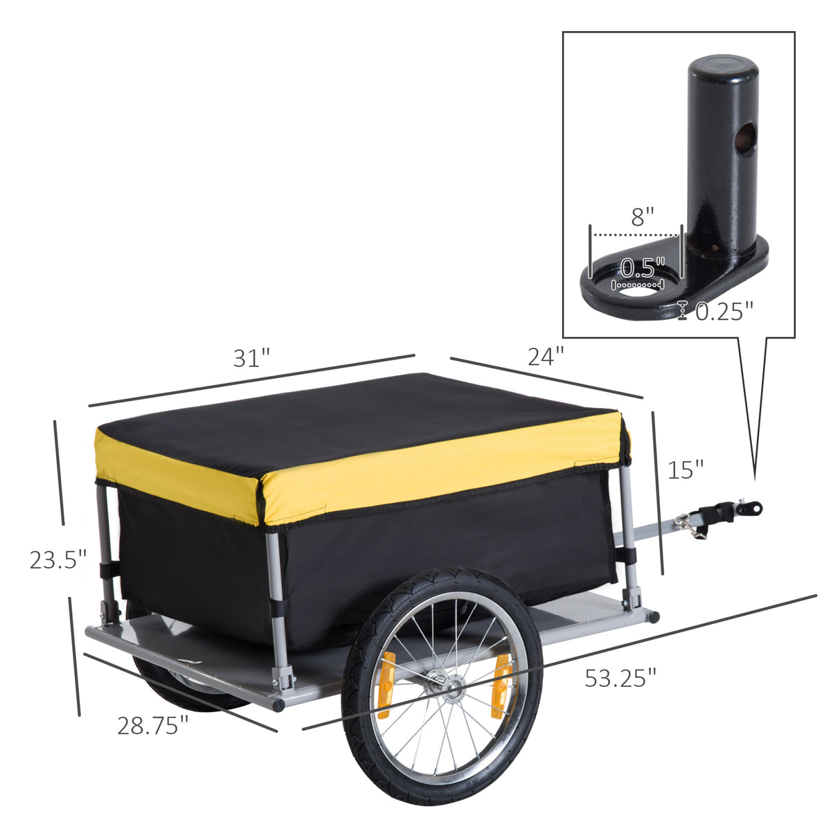 Bicycle Bike Cargo Trailer Garden Utility Cart Carrier Tool Yellow