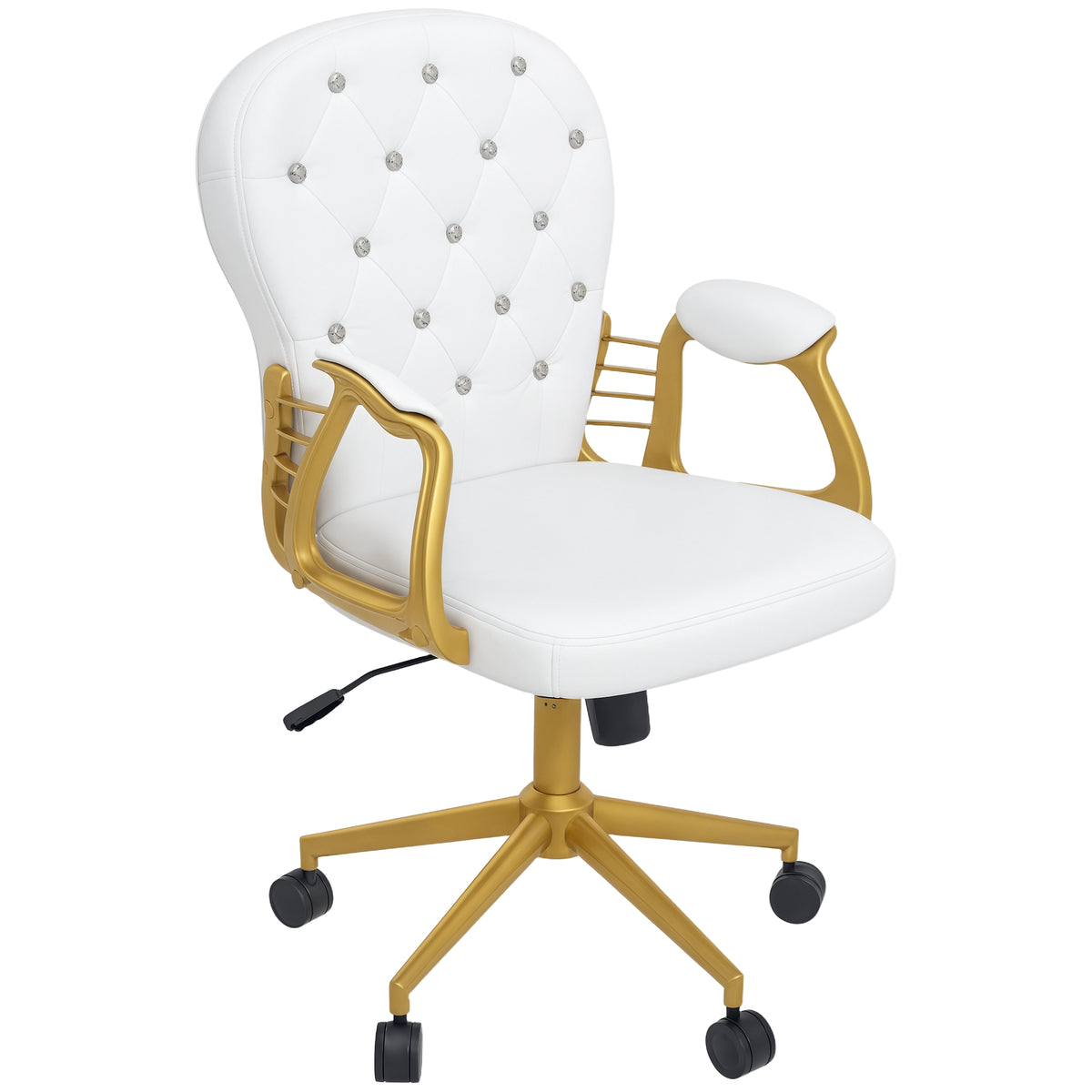 Office Chair, Comfortable Computer Desk Chair with Padded Seat and Adjustable Height, Tufted Back, Black – view 5