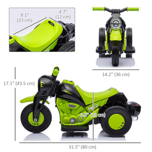 Qaba Electric Motorcycle for Kids, 6V Ride on Bubble Car with LED Headlight, Music, Pedal, for 2-5 Years
