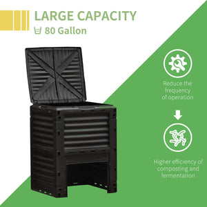 Garden Compost Bin Large Outdoor Compost Container 80 Gallon Fast Creation of Fertile Soil Aerating Compost – view 18