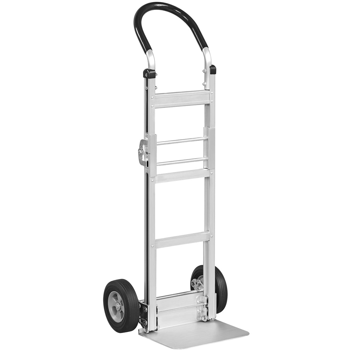 Aluminum Dolly Cart with 2 Rubber Wheels and Ergonomic Handle-Silver view 7