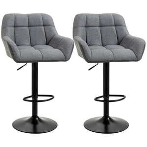 Swivel Barstools Set of 2 Adjustable Bar Stools with Footrest Armrests and PU Leather Back for Dining Room – view 3