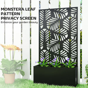 Metal Garden Bed with Trellis for Climbing Plants, Freestanding or Wall Mounted Flower Bed for Garden, Patio, Balcony