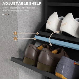 Modern Shoe Cabinet Storage 12 Pair Shoe Organizer with 2 Flip Doors Drawer and Adjustable Shelf White – view 11