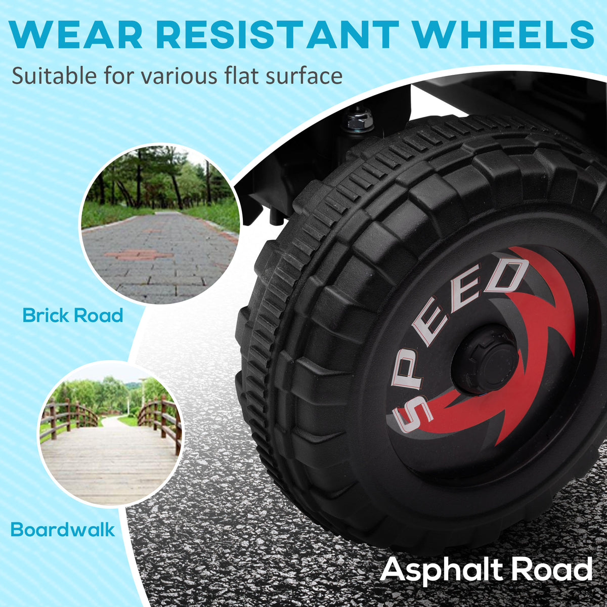 Aosom 6V Quad Kids Electric Car with Wear-resistant Wheels, for Boys and Girls Aged 18-36 Months