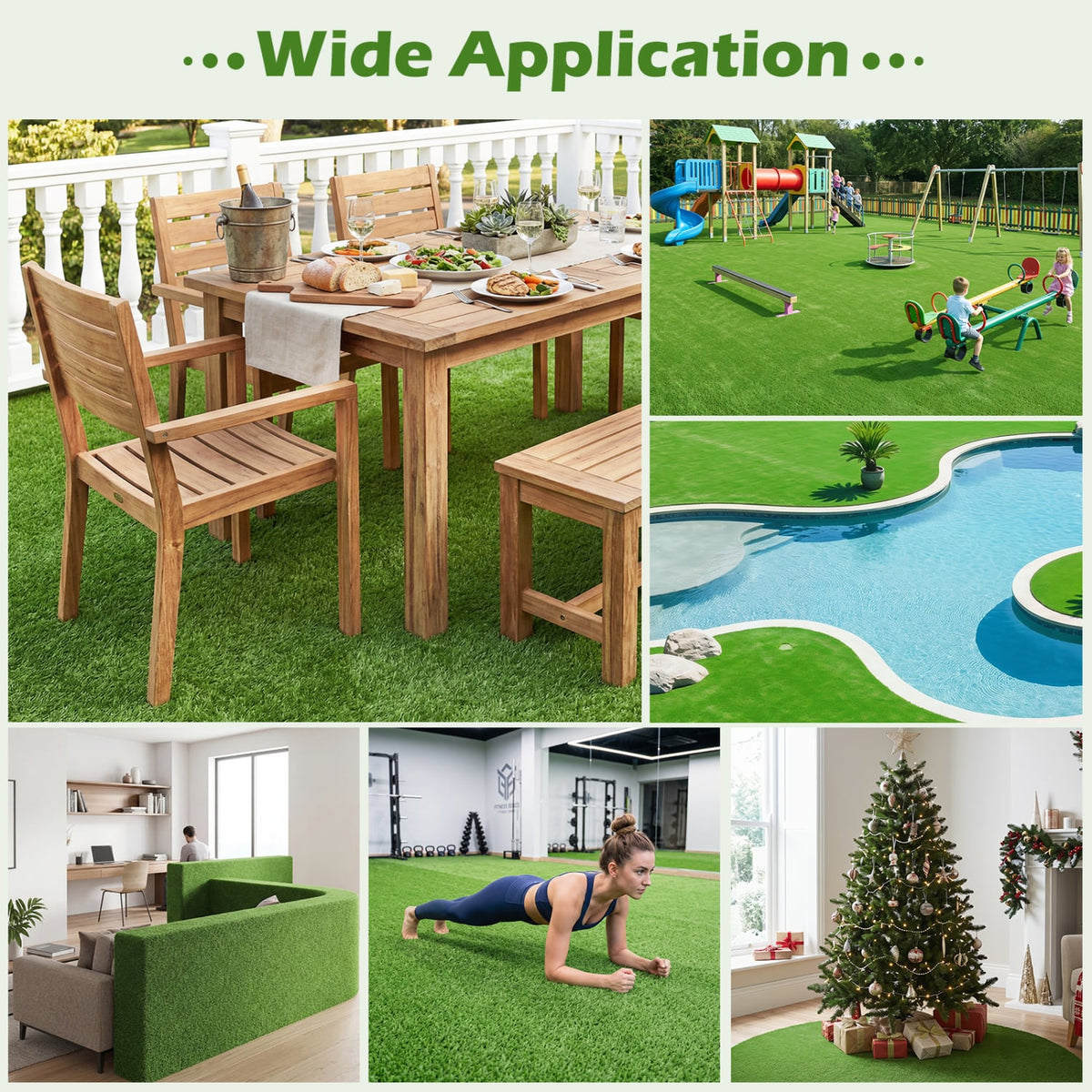 Artificial Turf Rug with Low 0.3 inch Pile Height-M view 5