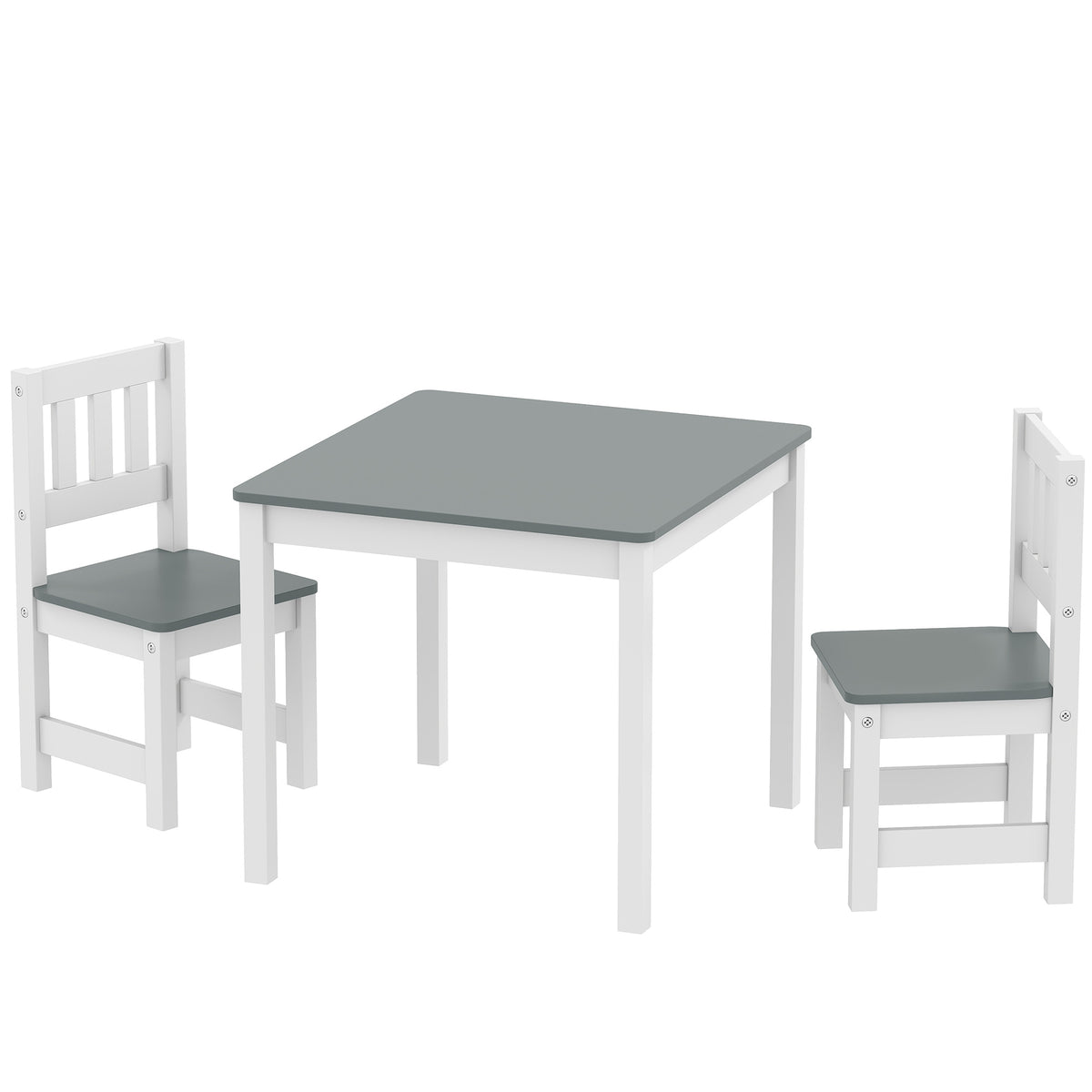 Qaba Kids Table and Chairs Set, Toddler Table and 2 Chair Set for Activity, Art, Craft, Reading, Learning