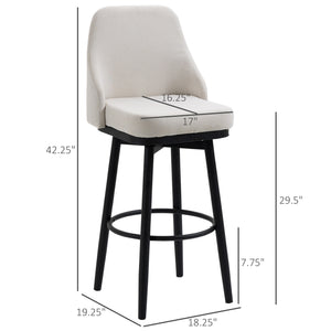 Extra Tall Bar Stools Set of 2, Modern 360° Swivel Barstools, Dining Room Chairs with Steel Legs Footrest – view 9