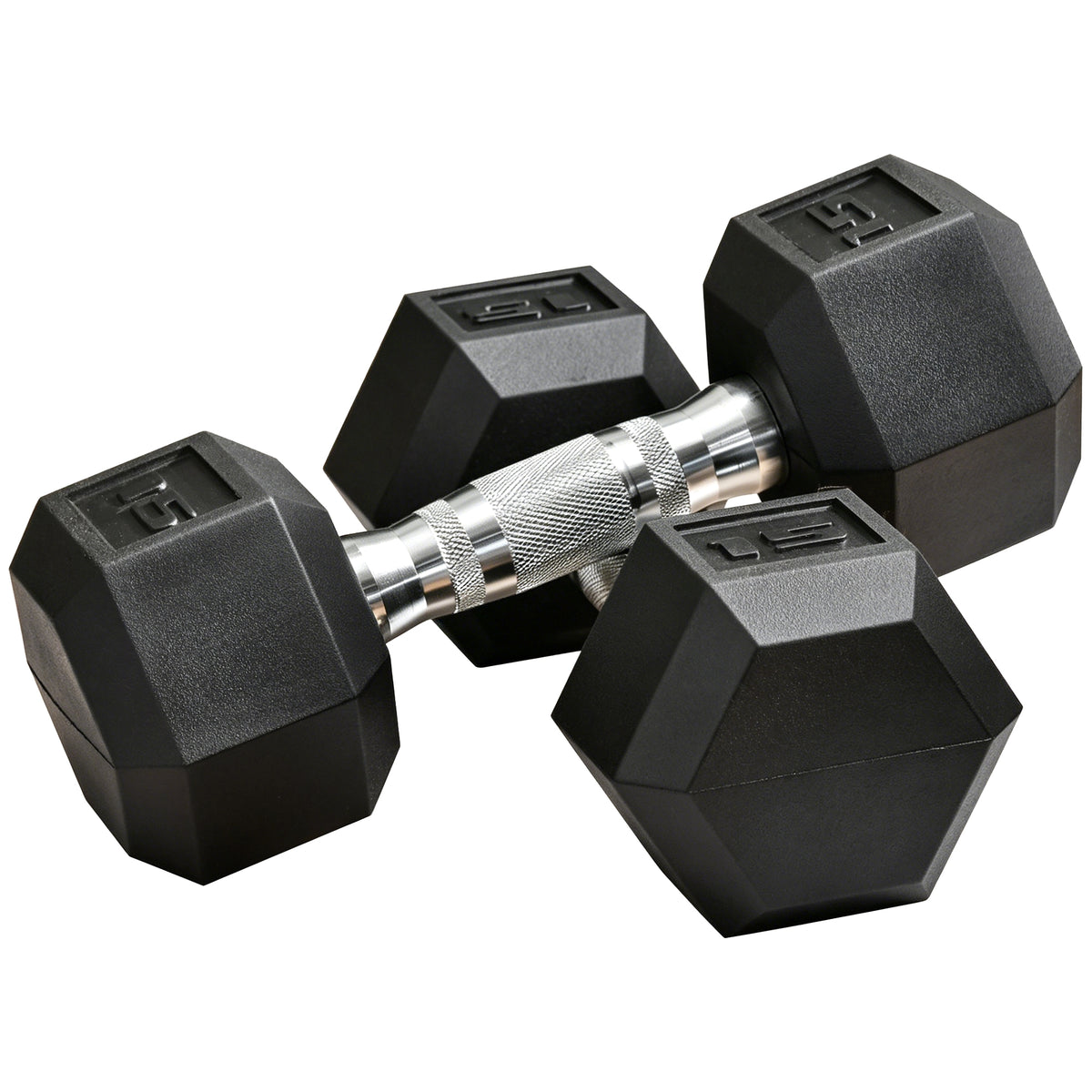 Soozier 2 x 10lbs Rubber Dumbbells Weight Set, Dumbbell Hand Weight for Body Fitness Training for Home Office Gym