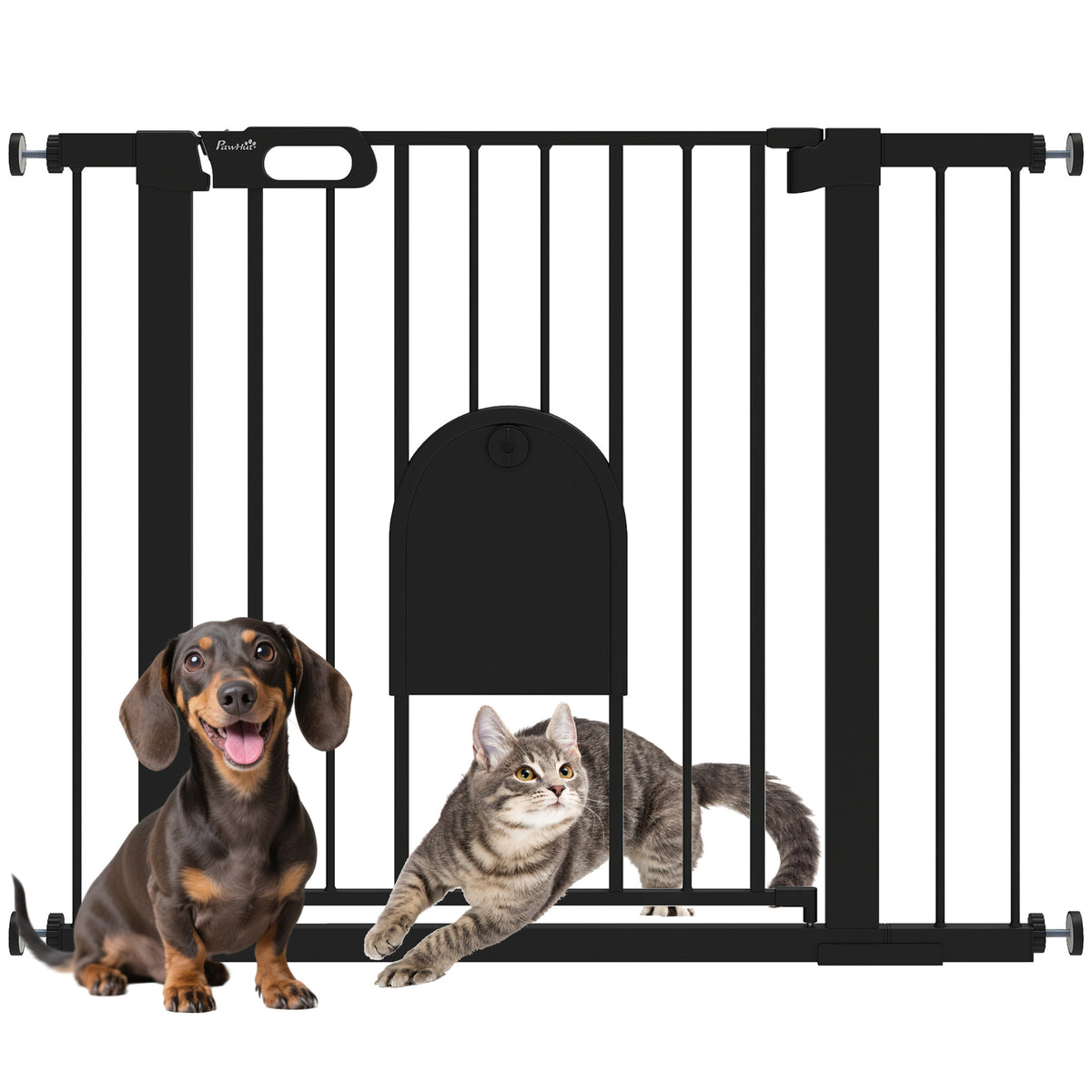 30"-52" Extra Wide Pet Gate Barrier with Small Door, 30"H Dog Gate with Safety Gate Barrier – view 8