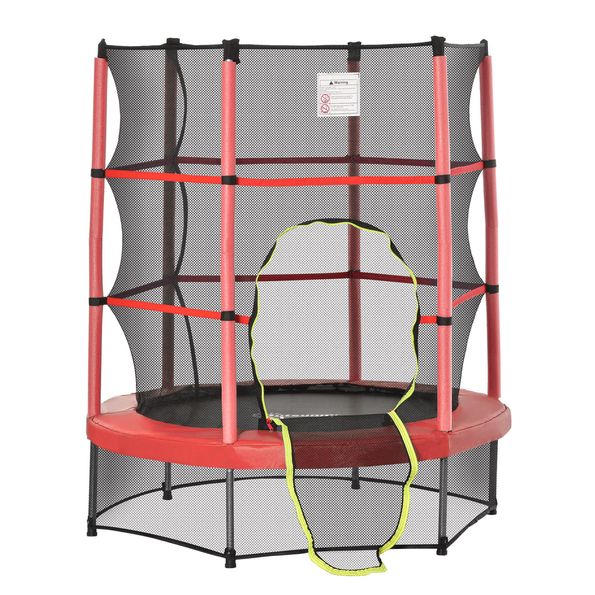 55" Kids Trampoline with Enclosure Net for Indoor/Outdoor, Trampoline for Boys and Girls Age 3-6 Years, Red – view 4