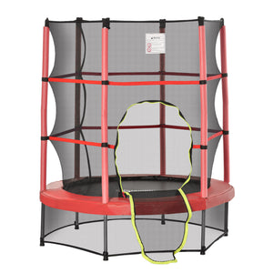 55" Kids Trampoline with Enclosure Net for Indoor/Outdoor, Trampoline for Boys and Girls Age 3-6 Years, Red – view 4