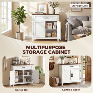 Modern Farmhouse Sideboard Buffet Cabinet with Adjustable Shelf, Storage & 2 Doors