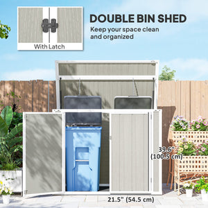 41 Cu. Ft. Outdoor Storage Shed, Outdoor Horizontal Trash Can Storage with Chain Lid, Lockable Storage Box – view 13