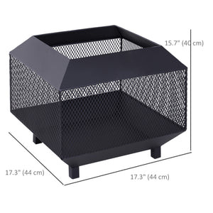 17" Outdoor Fire Pit with Fire Poker, Wood Burning Firepits, Portable Firepit for Patio Backyard Bonfire Camping, Black