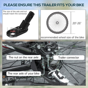 Aosom Folding Bicycle Cargo Trailer Utility Bike Cart Travel Luggage Carrier Garden Patio Tool New, Black