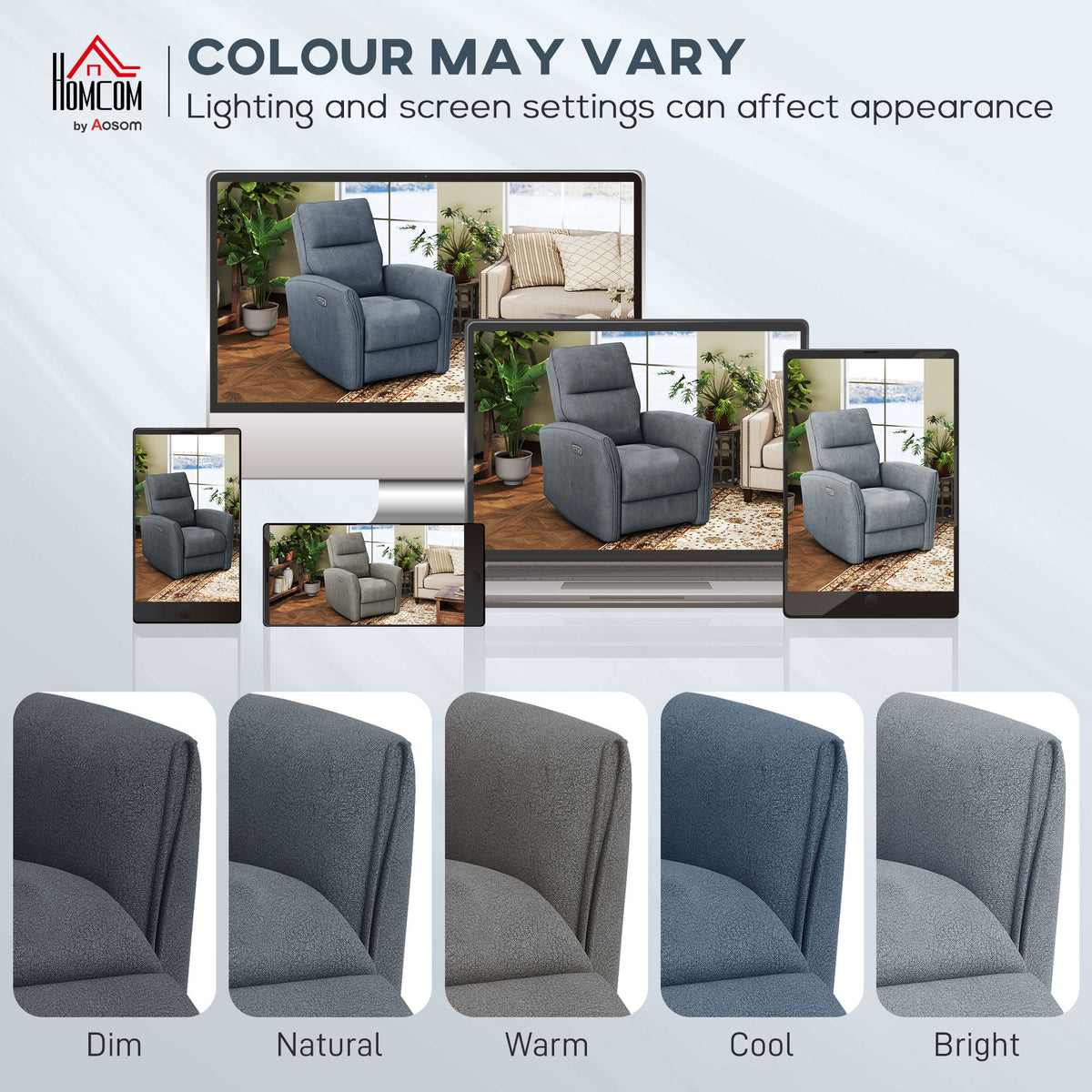 Power Recliner Chair, Dyed Fabric (Like Leathaire) Upholstered Recliner Chair with USB Ports, Footrest – view 13