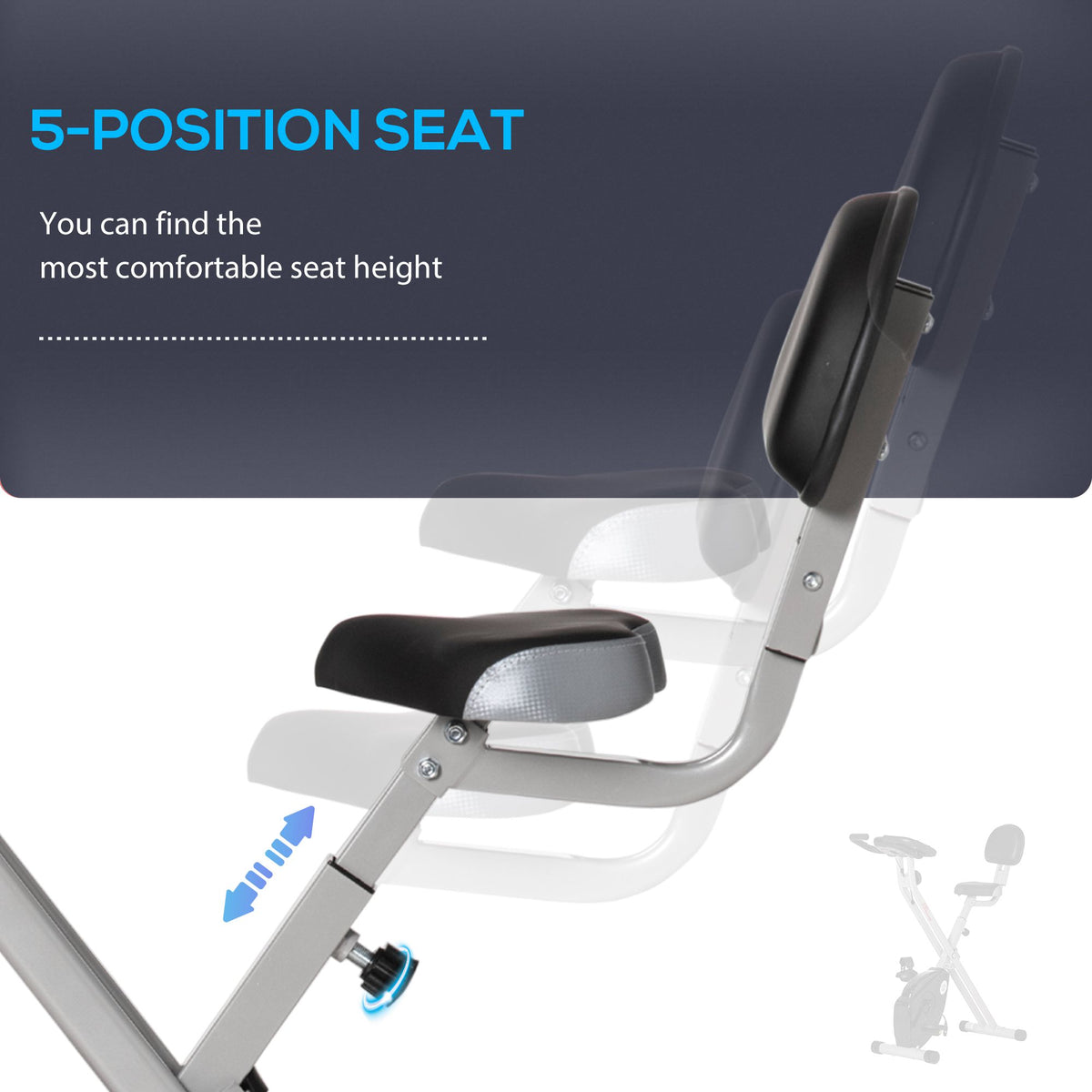 Soozier Foldable Indoor Stationary Bike with 8 Levels of Magnetic Resistance, Exercise Bike for Cardio Workout