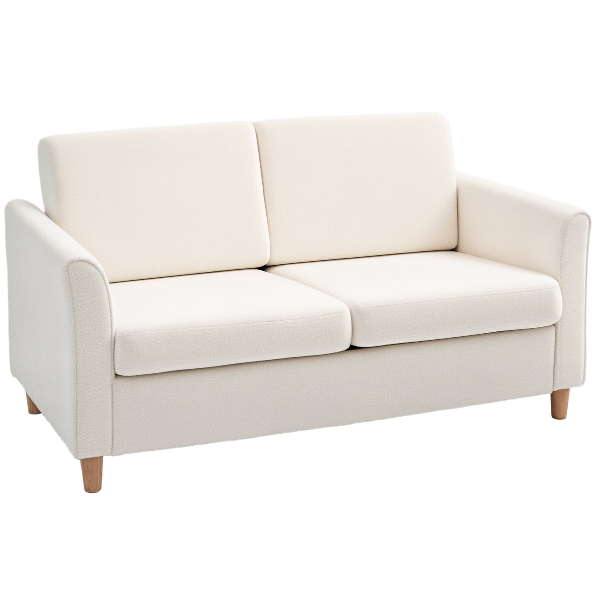 2-Seat Sofa Two-Seater Couch with Armrests and Wood Legs for Living Room, Bedroom, Dark Grey – view 8