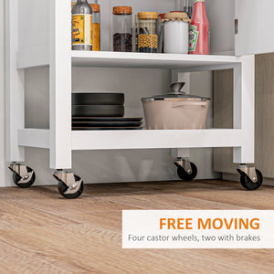 Kitchen Cart on Wheels, Rolling Kitchen Island Cart with Wood Top, Towel Rack – view 18