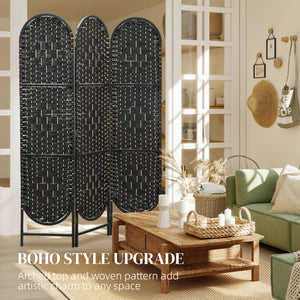 Bohemian Privacy Screen, Folding Room Divider with 3 Panels and Arched Top for Bedroom Living Room Office – view 4
