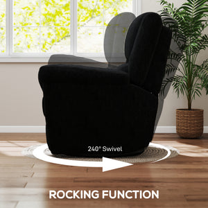 Power Recliner Chair, Fabric Upholstered Recliner Chair with USB Ports, Swivel and Rocking Function – view 5