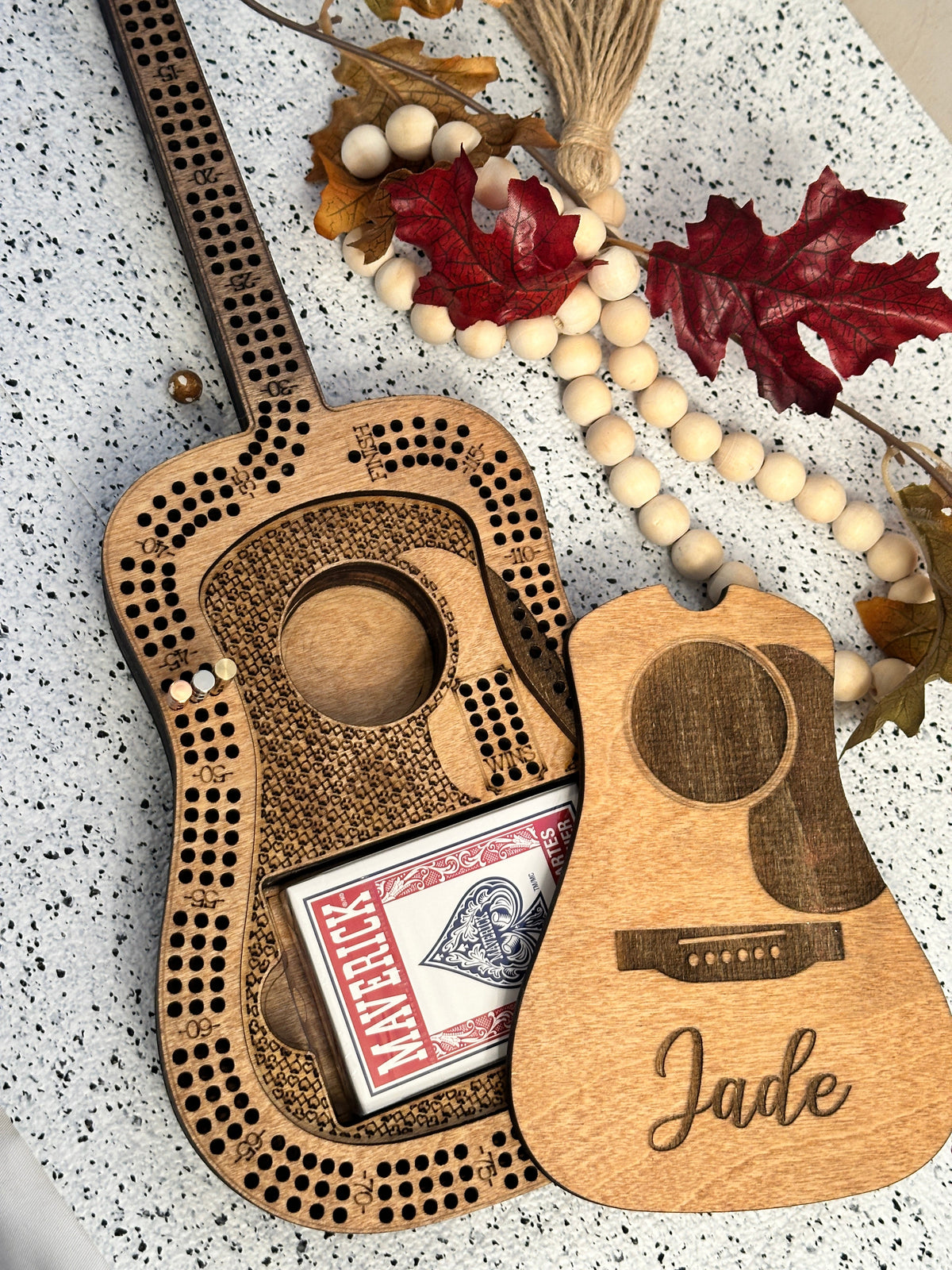 Guitar Shaped Cribbage Board - Creations by Alfie