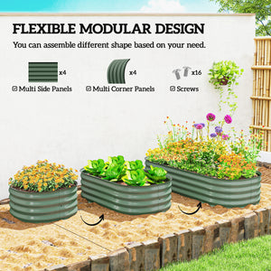 4.9 x 2 x 1ft Galvanized Raised Garden Bed Kit, Metal Planter Box with Safety Edging, Black – view 17