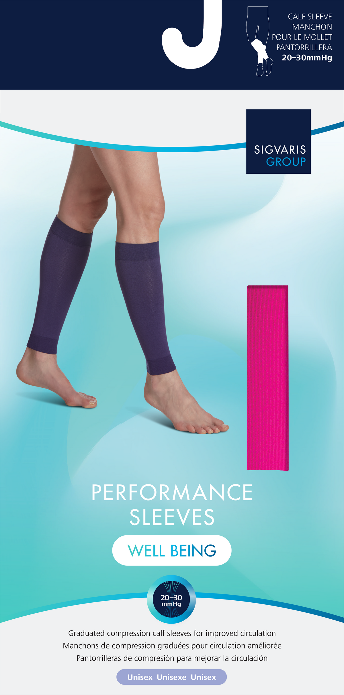 Sigvaris Performance Sleeves 20-30 mmHg Knee High Closed Toe for Men