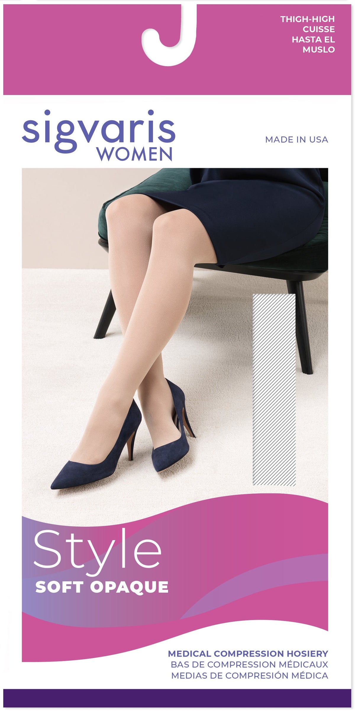 Sigvaris Style Soft Opaque 20-30 mmHg Thigh High Closed Toe for Women