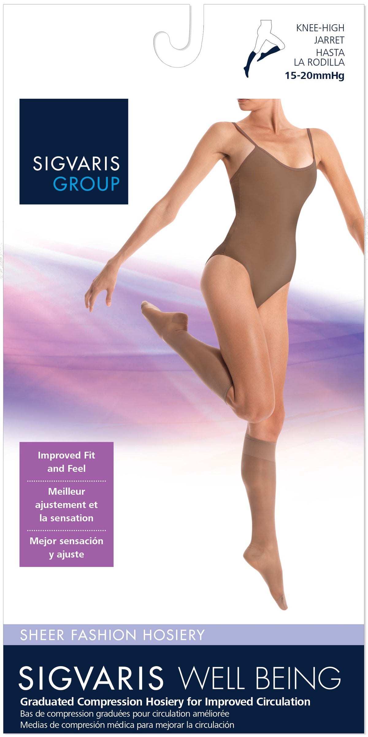 Sigvaris Sheer Fashion 15-20 mmHg Knee High Closed Toe for Women