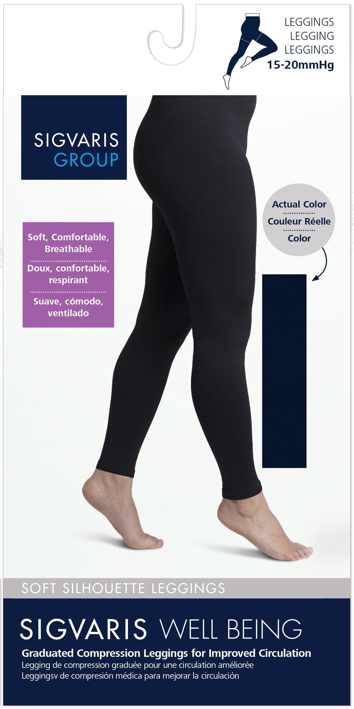 Sigvaris 170 Soft Silhouette 15-20 mmHg Leggings for Women