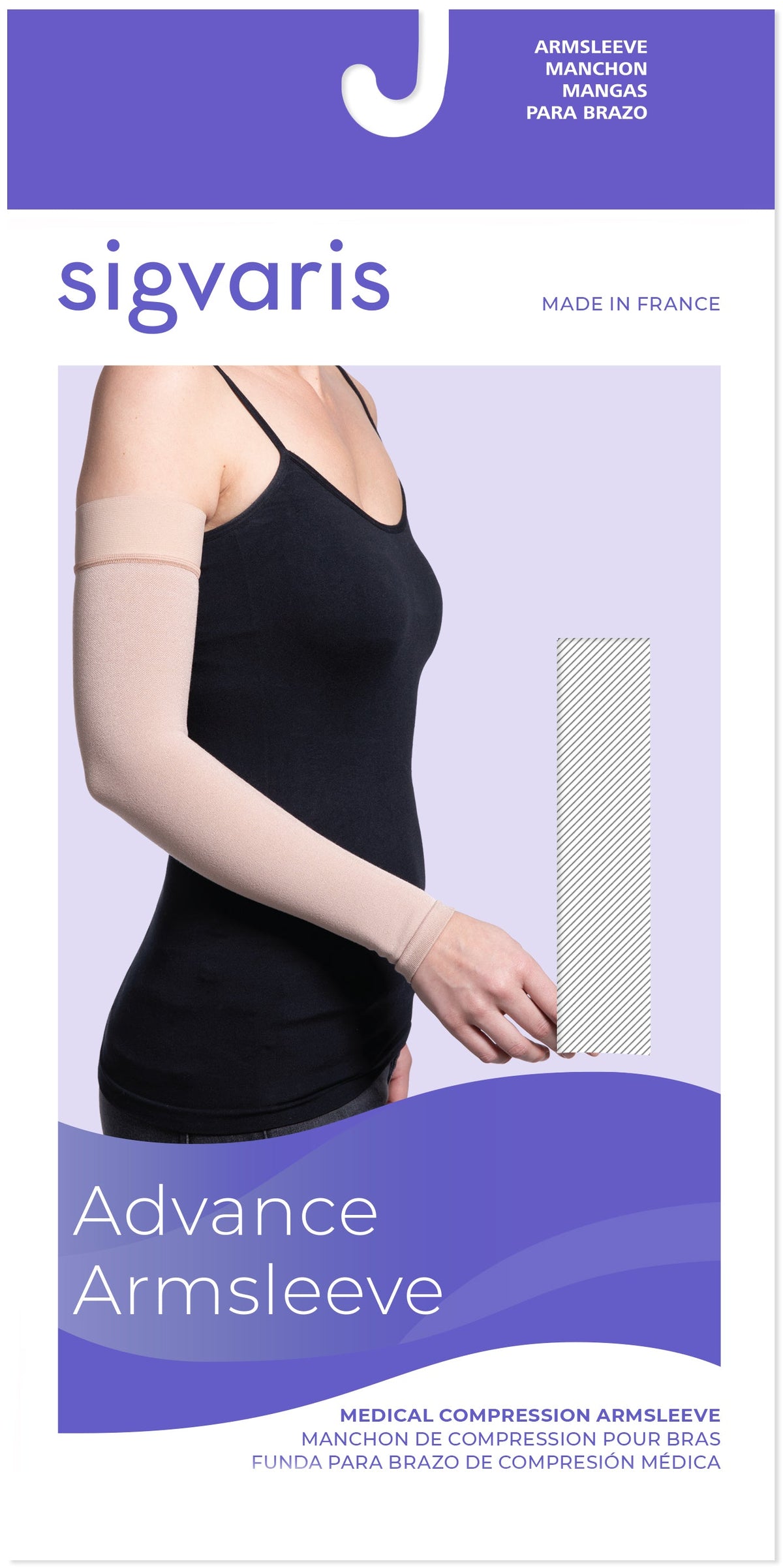 Sigvaris Advance Armsleeve with Gauntlet, 20-30 mmHg, for Men