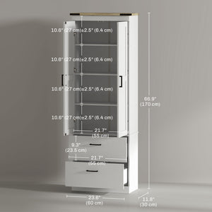 67" Tall Kitchen Pantry Storage Cabinet, Kitchen Pantry Cabinet with Doors, Drawers and Adjustable Shelves – view 16