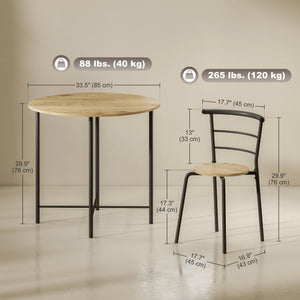 5 Piece Dining Table Set, Space Saving Round Dining Set for 4 with Metal Frame for Small Spaces – view 9