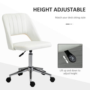 Mid Back Office Chair Velvet Fabric Swivel Scallop Shape Computer Desk Chair, Green – view 38