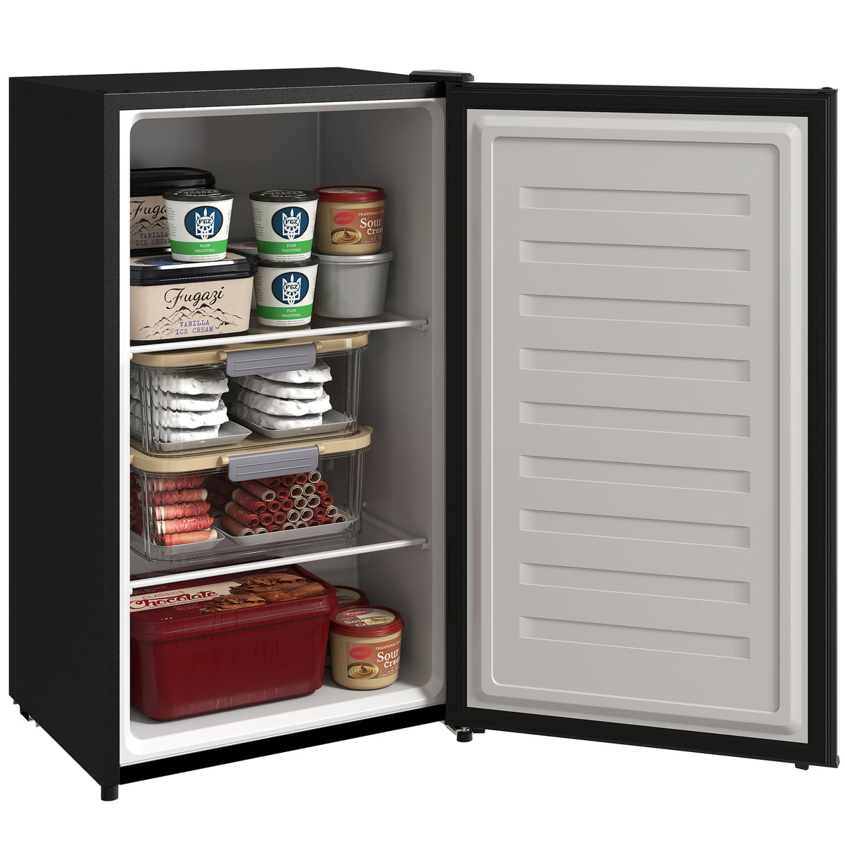 1.1 Cu. Ft. Mini Freezer, Compact Upright Freezer with Reversible Door, Removable Shelf – view 43