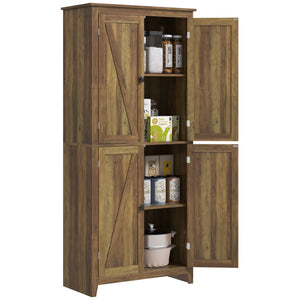 72" Freestanding Storage Cabinet, Kitchen Pantry Cabinet with Doors and Shelves for Dining Room, Natural – view 15